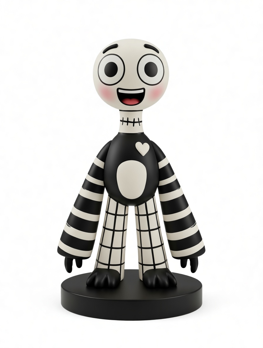Black and White Cartoon Figurine free 3D printable STL