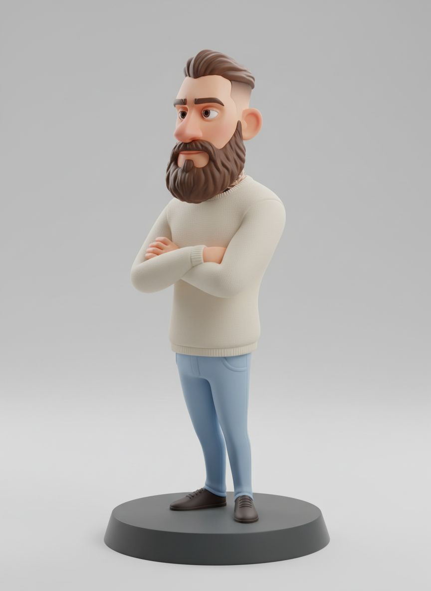 Bearded Man Figurine free 3D printable STL