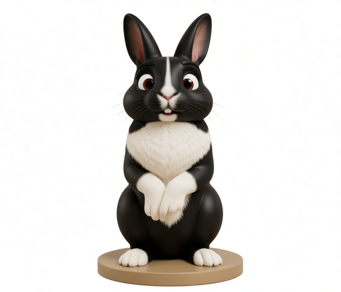 Black and White Bunny Figurine free 3D printable STL