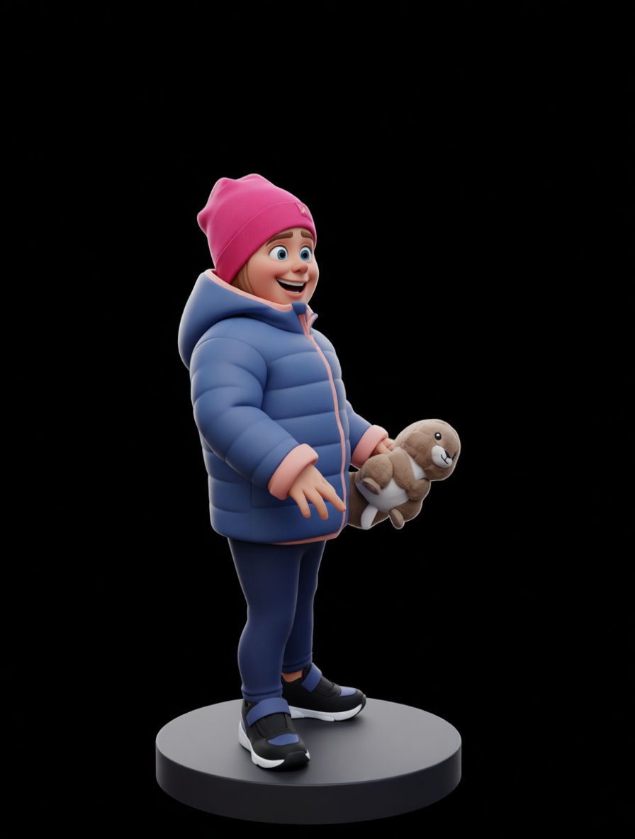Child With Plush Otter Figurine free 3D printable STL