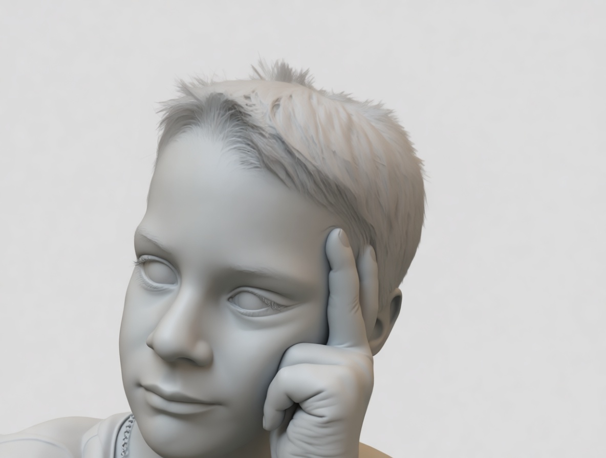 Thinking Boy Bust free 3D printable STL