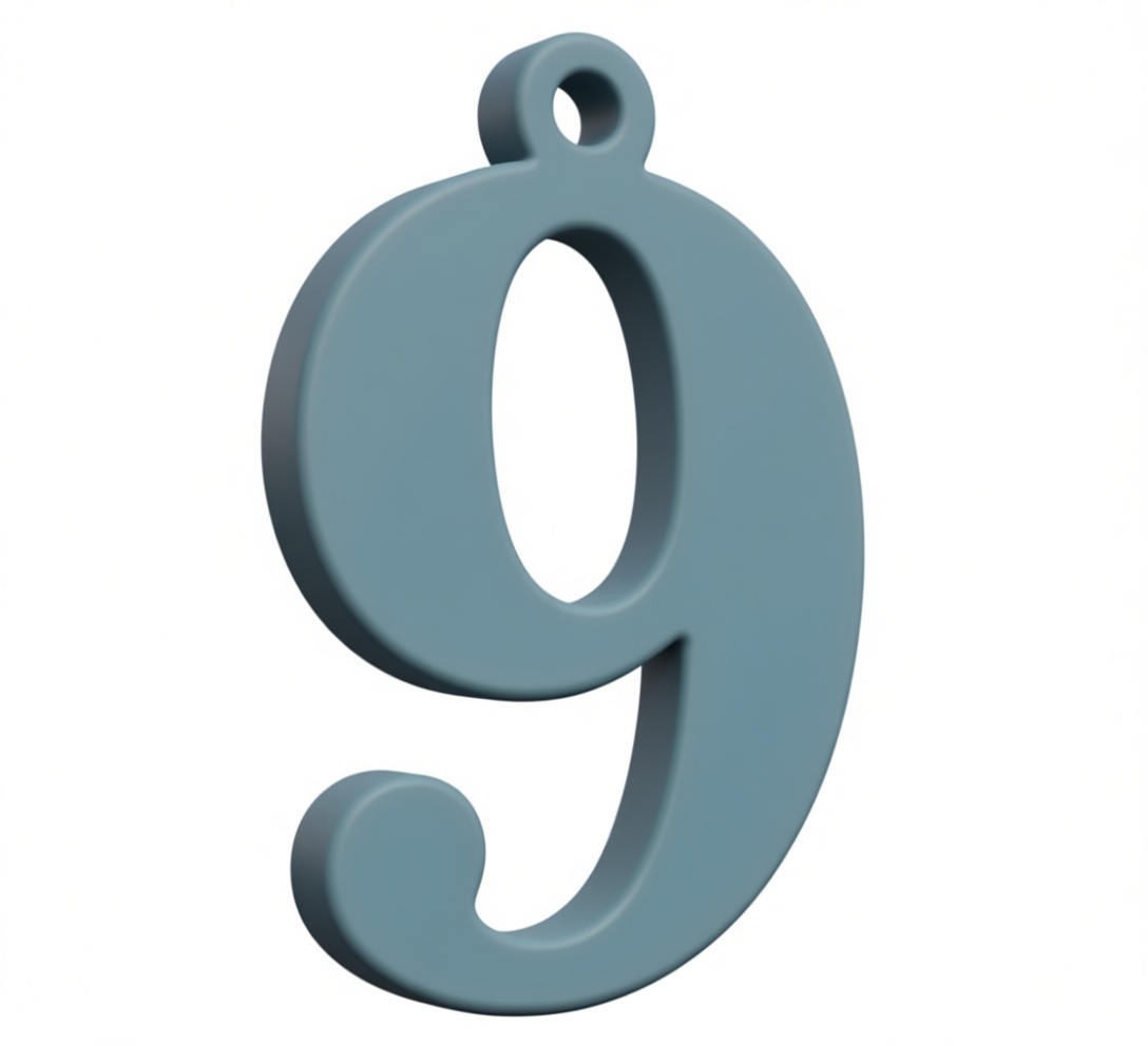 Number 9 Keychain free 3D printable STL