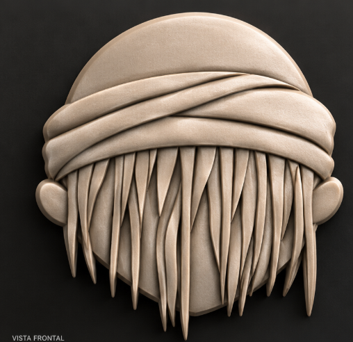 Punk Hair Face Sculpture free 3D printable STL