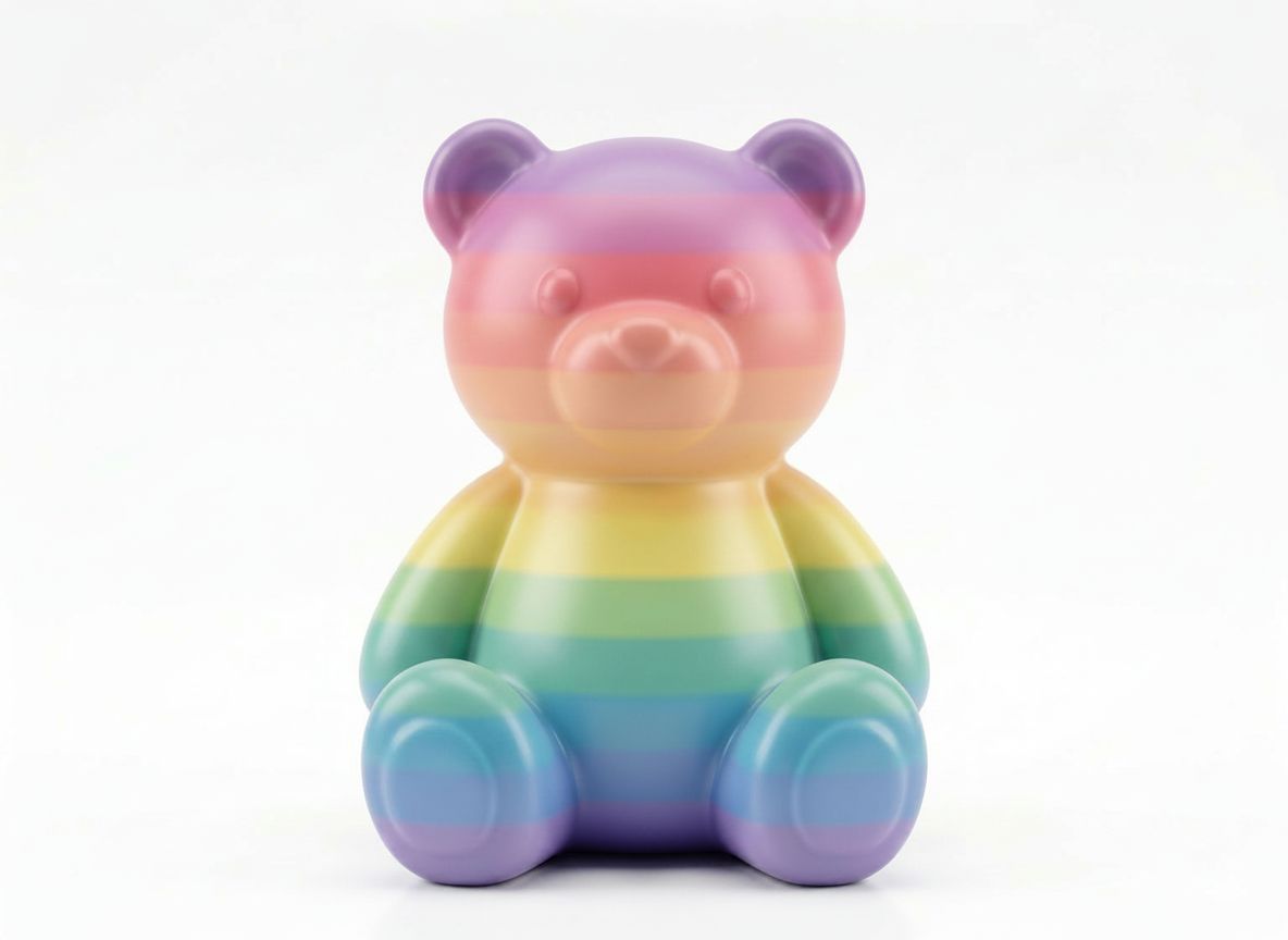 Rainbow Teddy Bear Figurine free 3D printable STL
