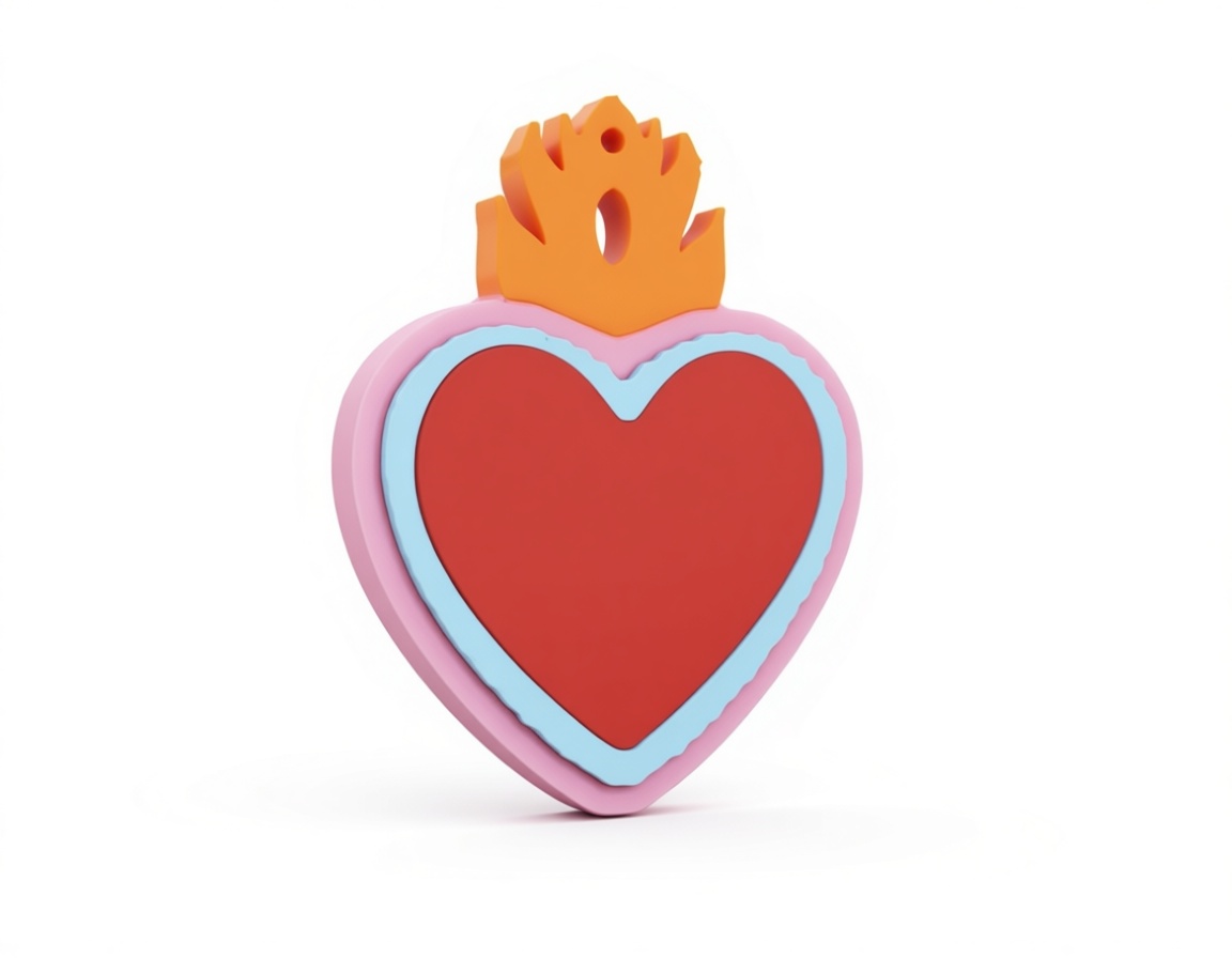 Flaming Heart Pendant free 3D printable STL