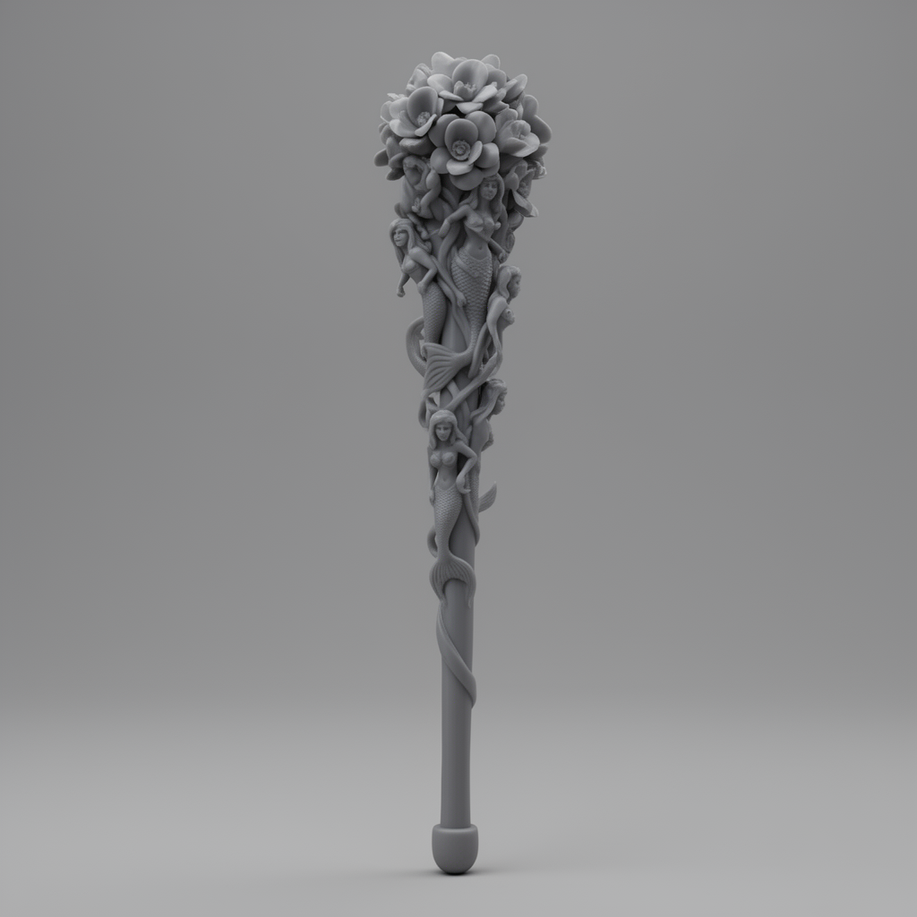 Mermaid Flower Wand free 3D printable STL