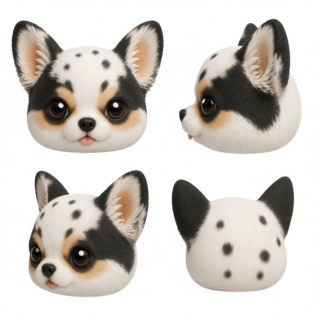 Chihuahua Dog Head Figurine free 3D printable STL