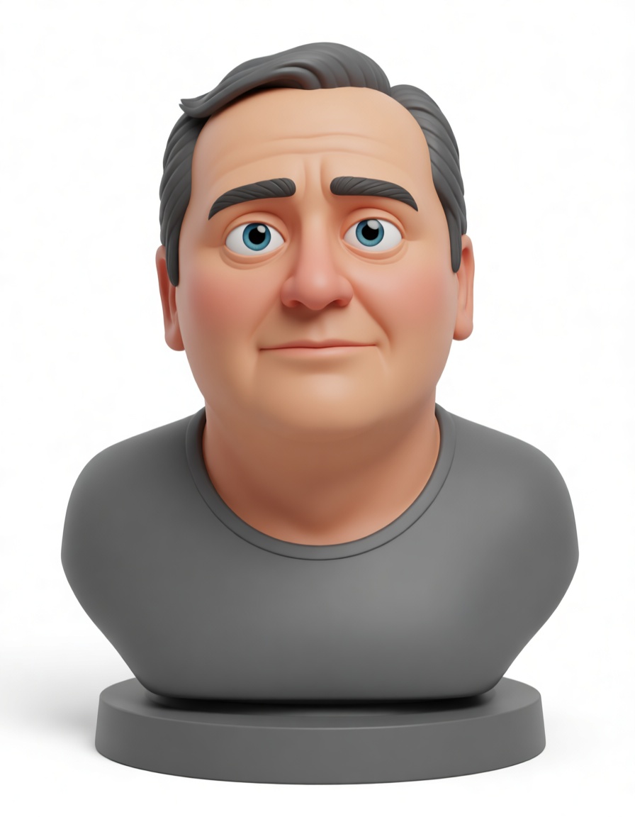 Middle-Aged Man Bust free 3D printable STL