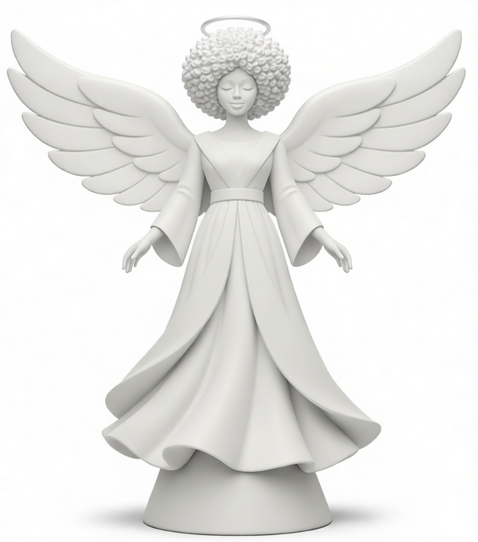Afro Angel Figurine free 3D printable STL
