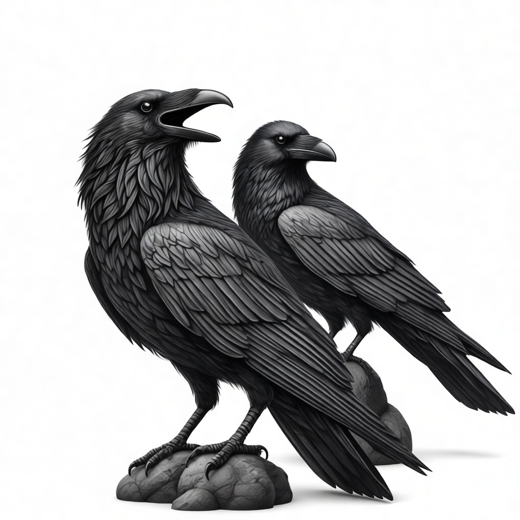 Common Raven Figurines free 3D printable STL