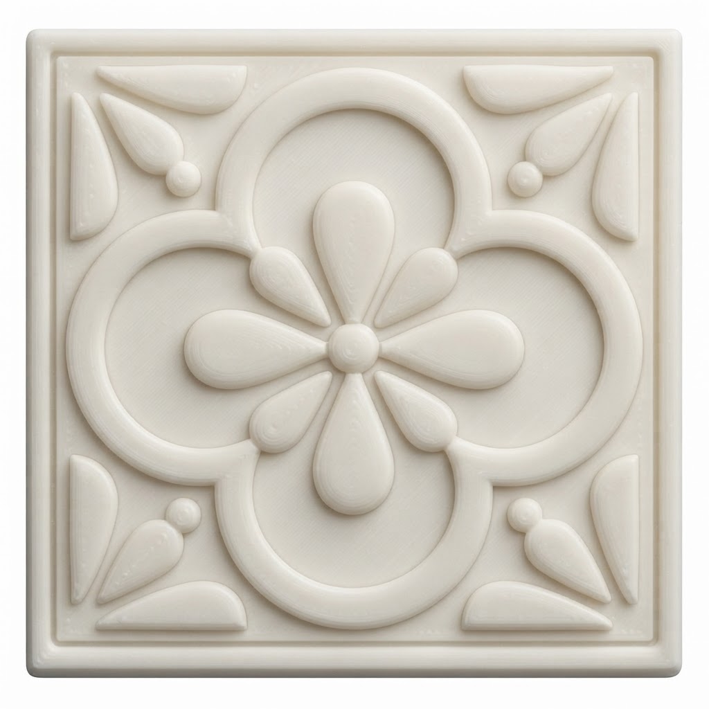 Floral Tile Relief free 3D printable STL