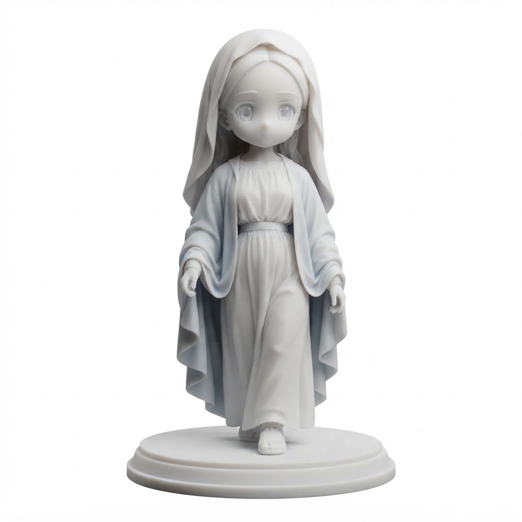 Mary Anime Style Figurine free 3D printable STL