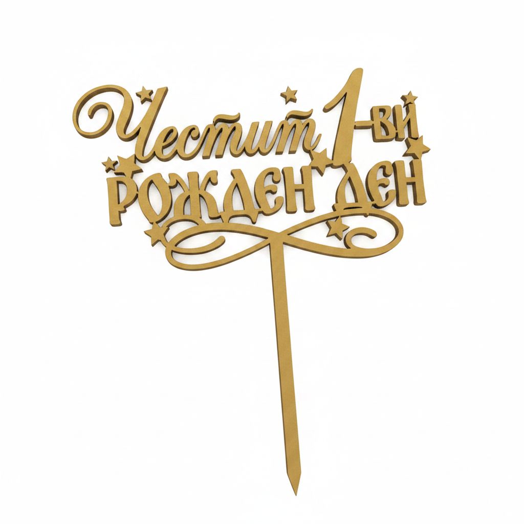 Bulgarian First Birthday Cake Topper free 3D printable STL