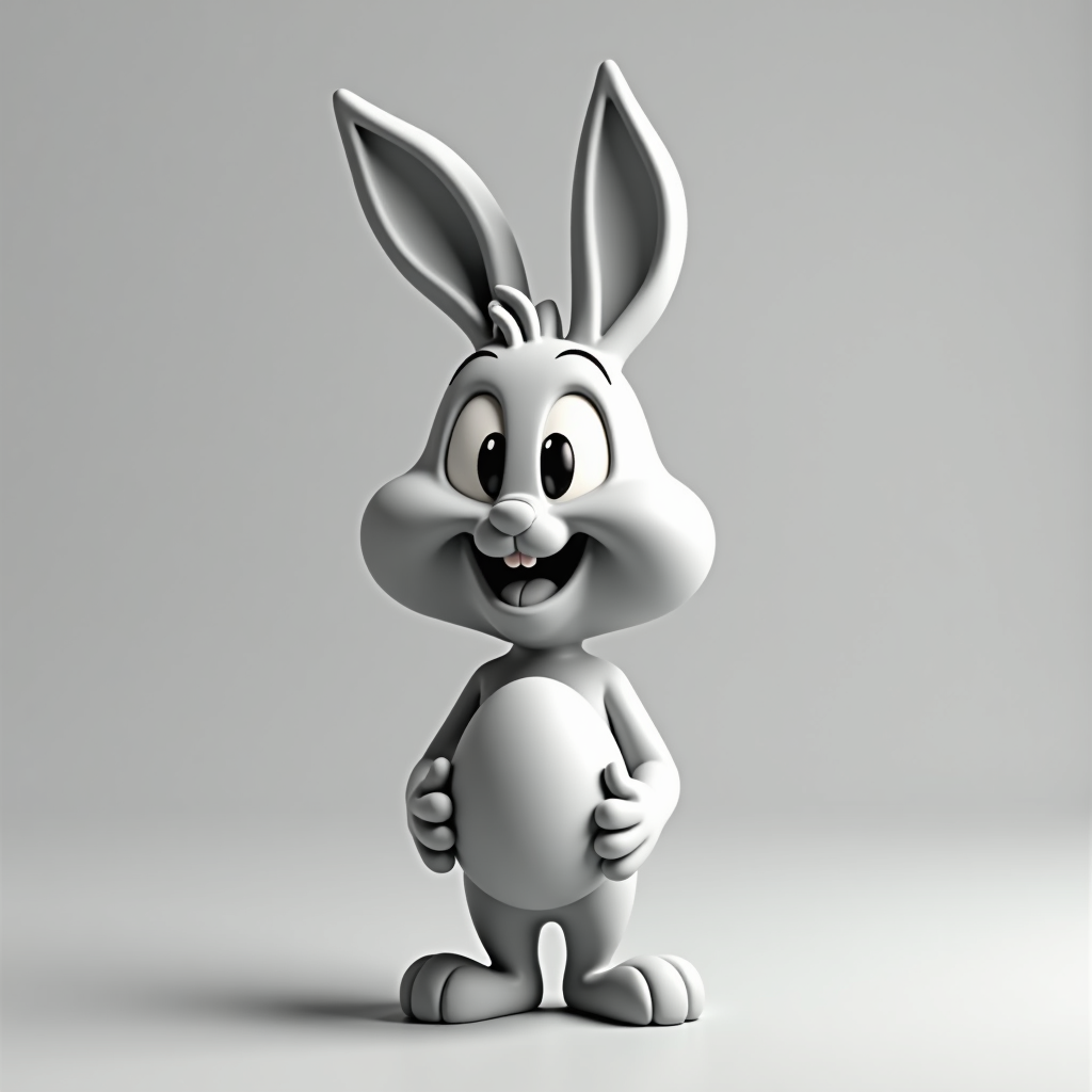 Cheerful Easter Bunny Statue free 3D printable STL