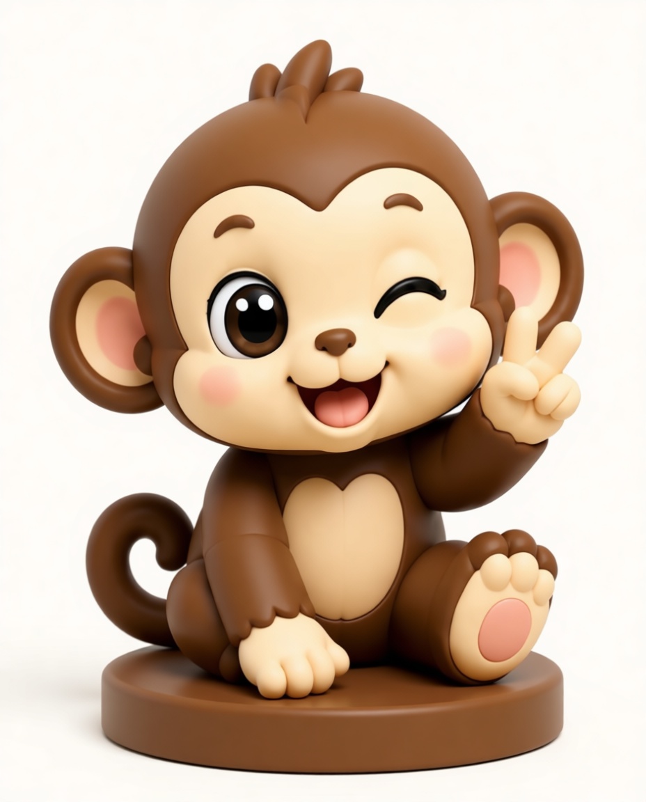 Winking Monkey Figurine free 3D printable STL