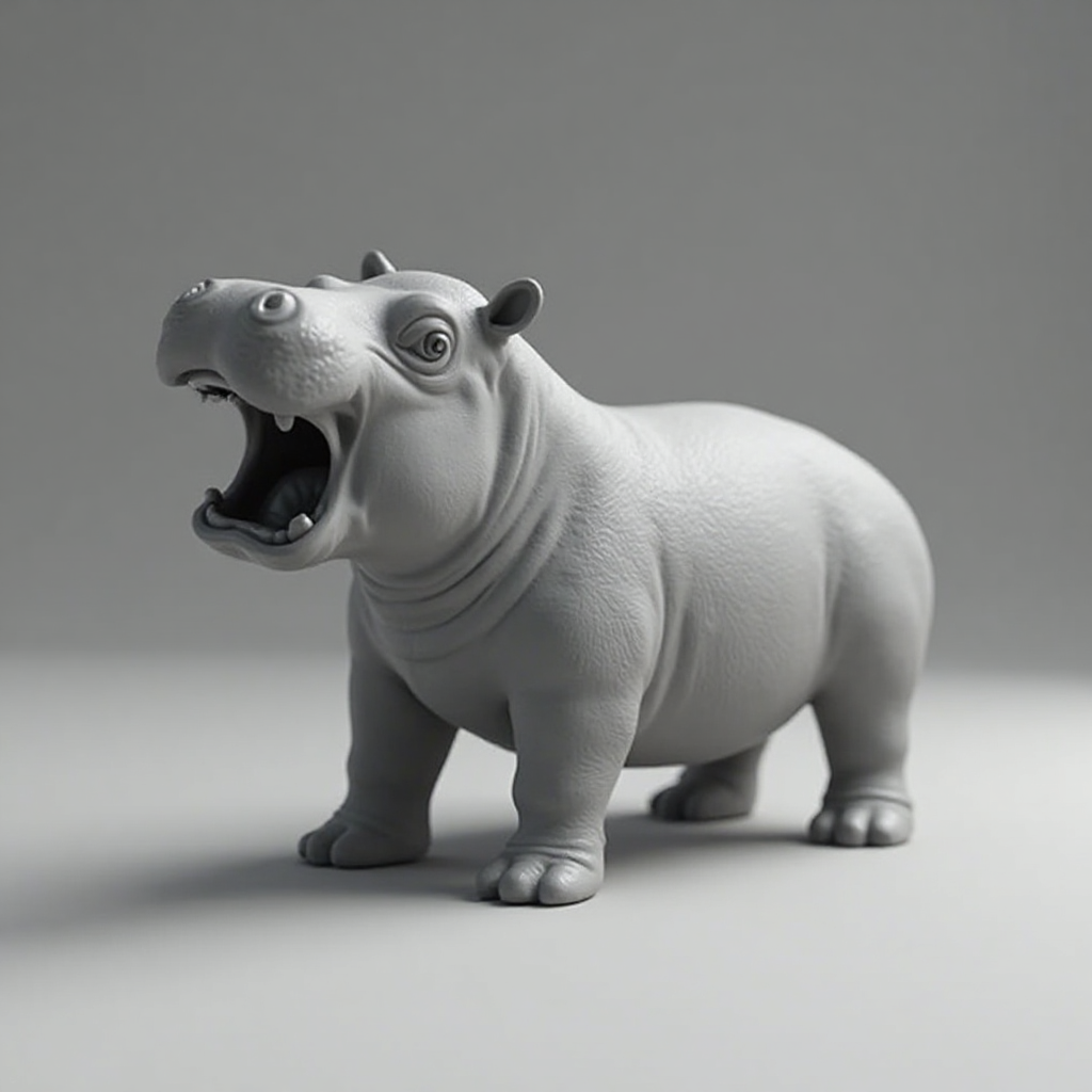 Realistic Hippo Figurine free 3D printable STL
