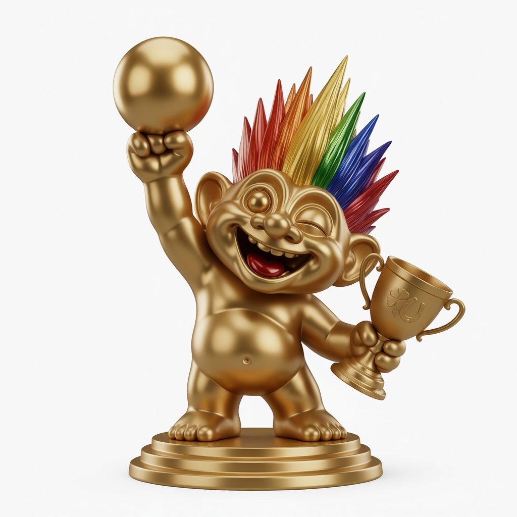 Rainbow Troll Trophy Figurine free 3D printable STL