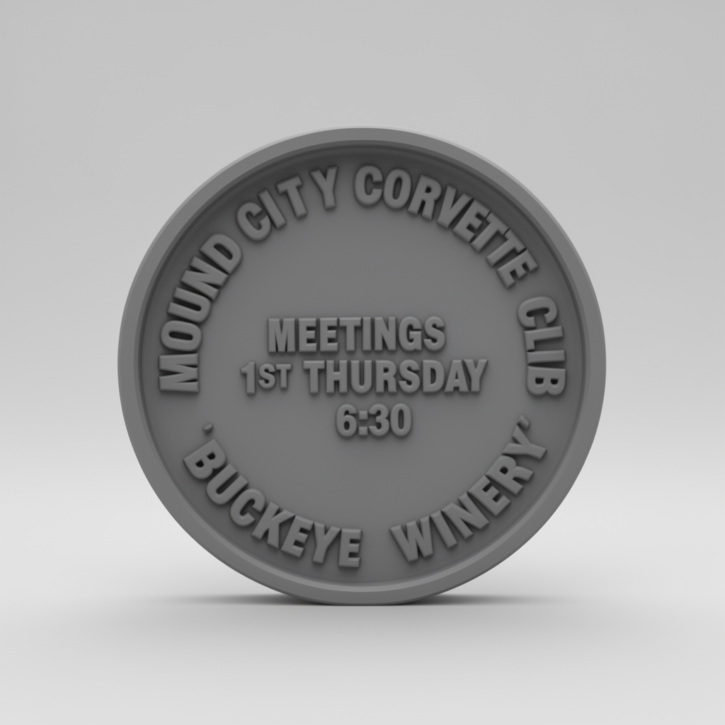 Mound City Corvette Coin free 3D printable STL