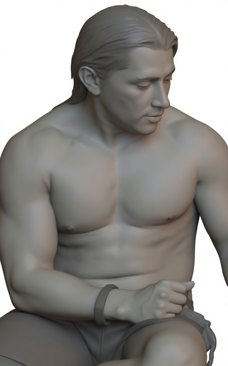 Muscular Male Figurine free 3D printable STL