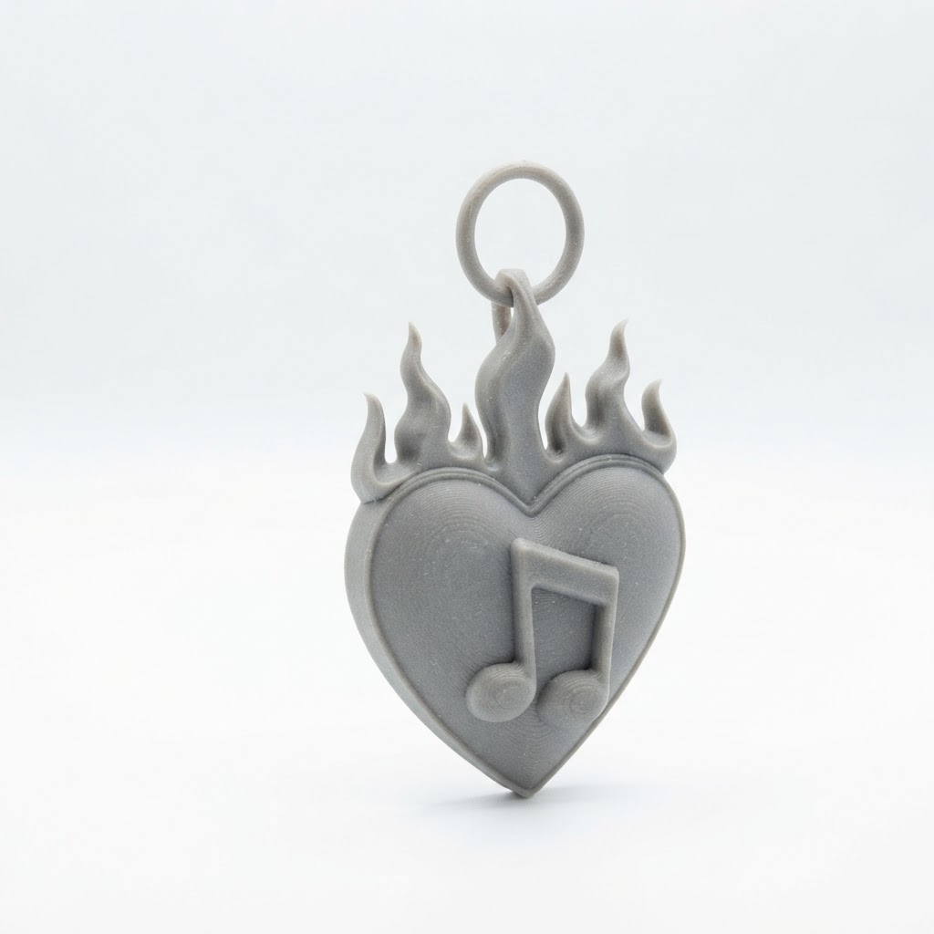 Flaming Heart Pendant free 3D printable STL