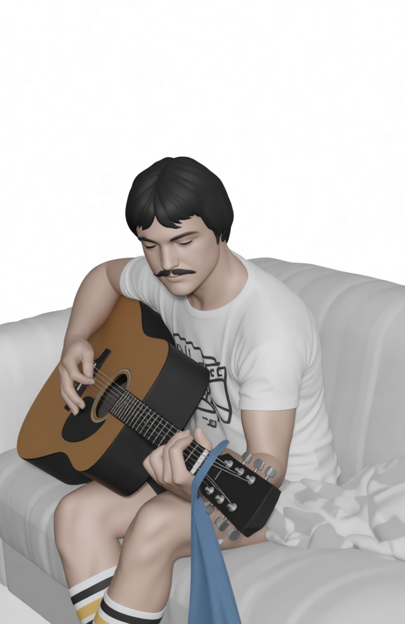 Man Playing Guitar Figurine free 3D printable STL