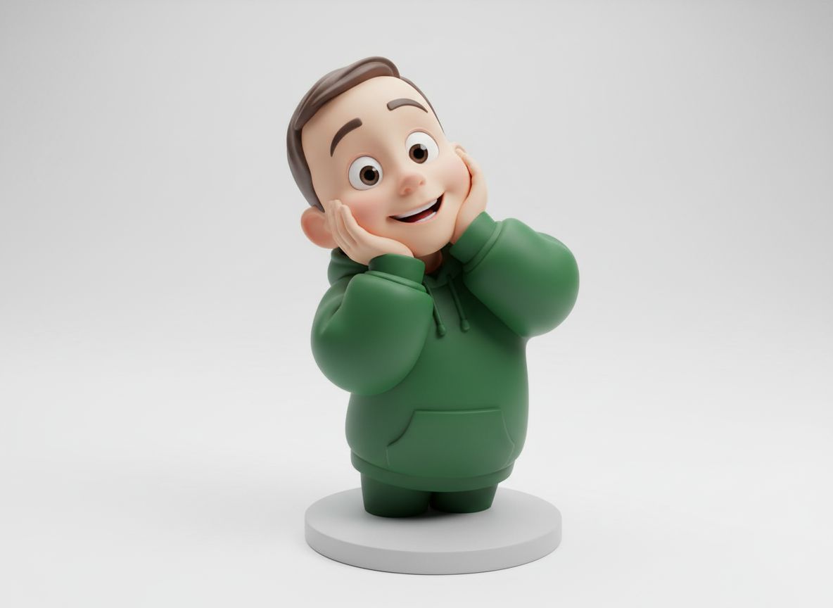 Happy Cartoon Character Figure free 3D printable STL