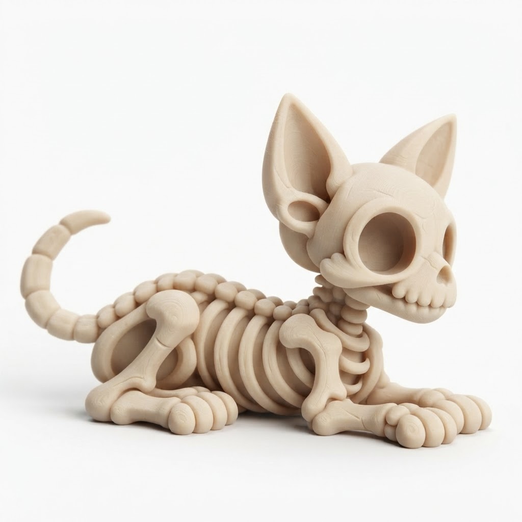 Cat Skeleton Figurine free 3D printable STL