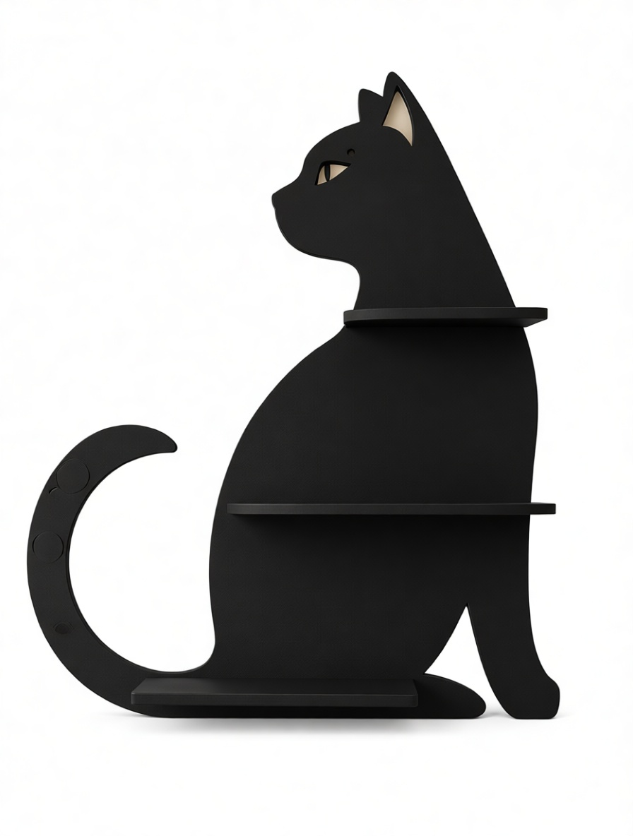 Cat Silhouette Shelf free 3D printable STL