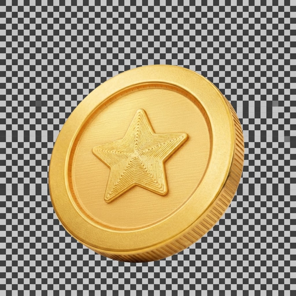 Gold Star Coin free 3D printable STL