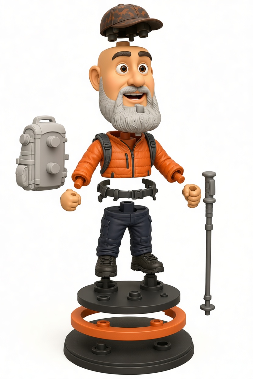 Bearded Hiker Figurine free 3D printable STL