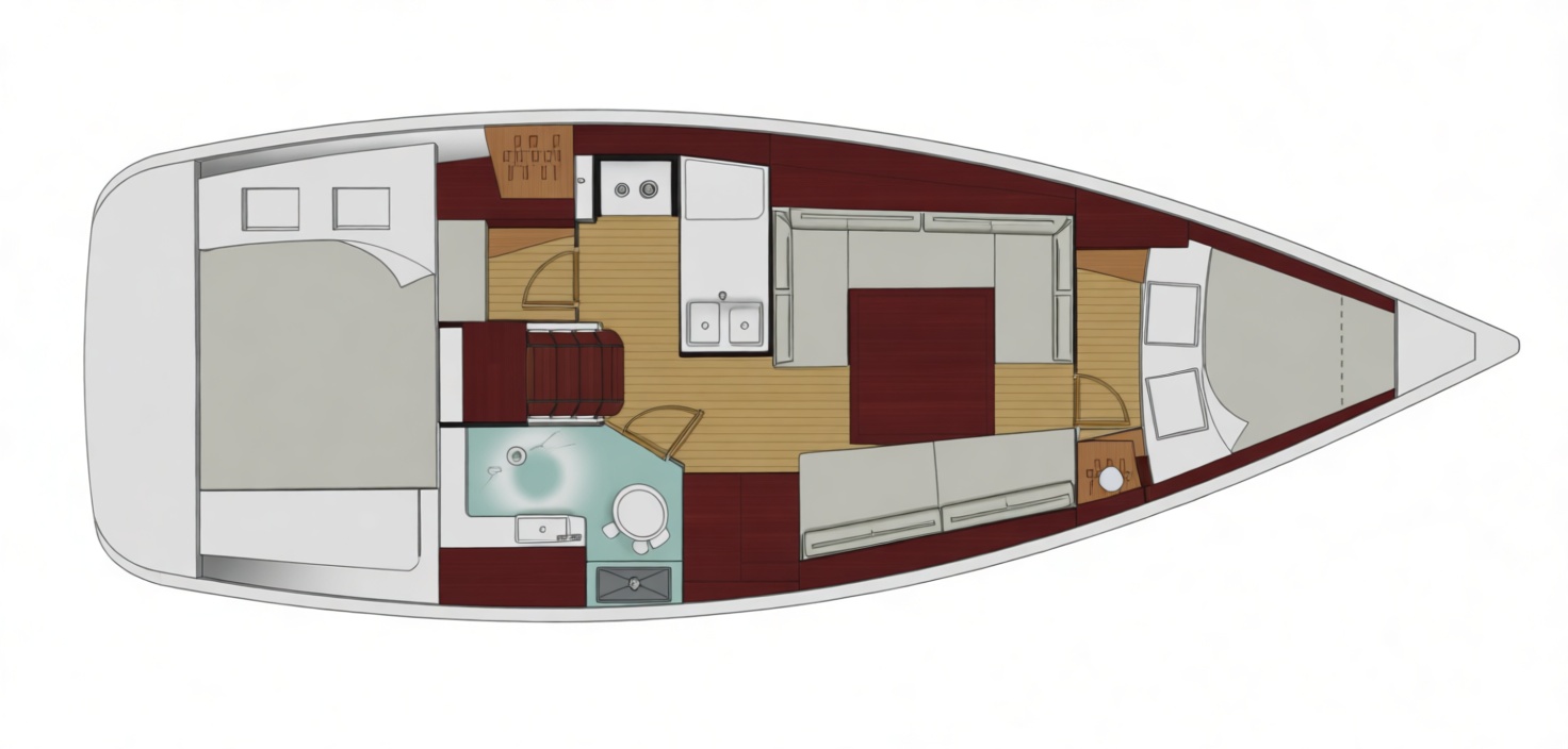 Sailboat Interior Layout Model free 3D printable STL