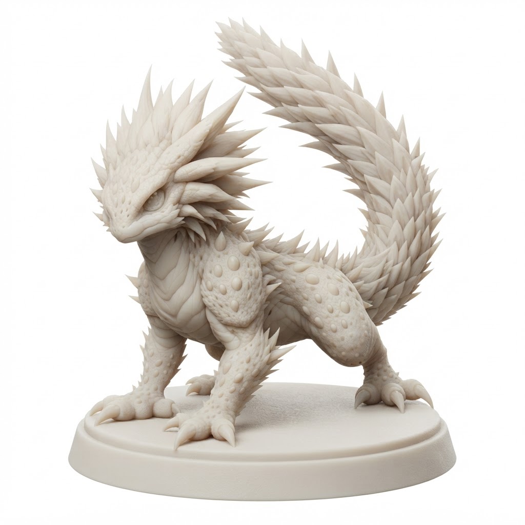 Spike Lizard Figurine free 3D printable STL
