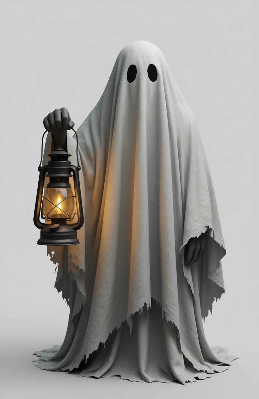 Ghost with Lantern Figurine free 3D printable STL