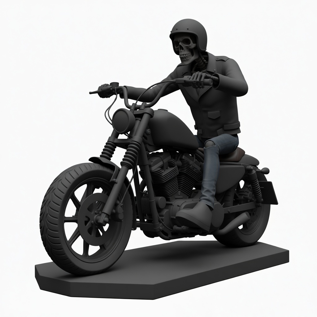 Skeleton Biker Figurine free 3D printable STL
