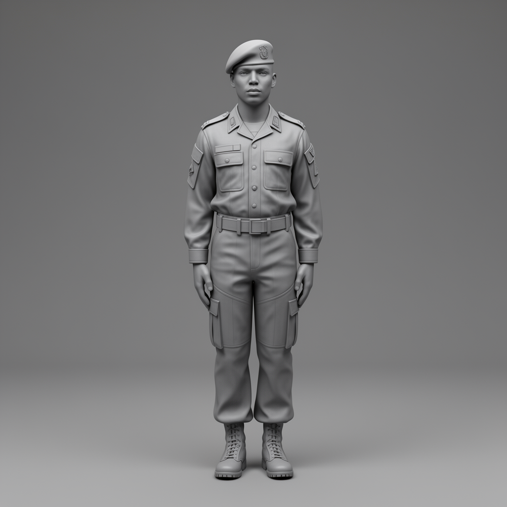 South African Soldier Figurine free 3D printable STL