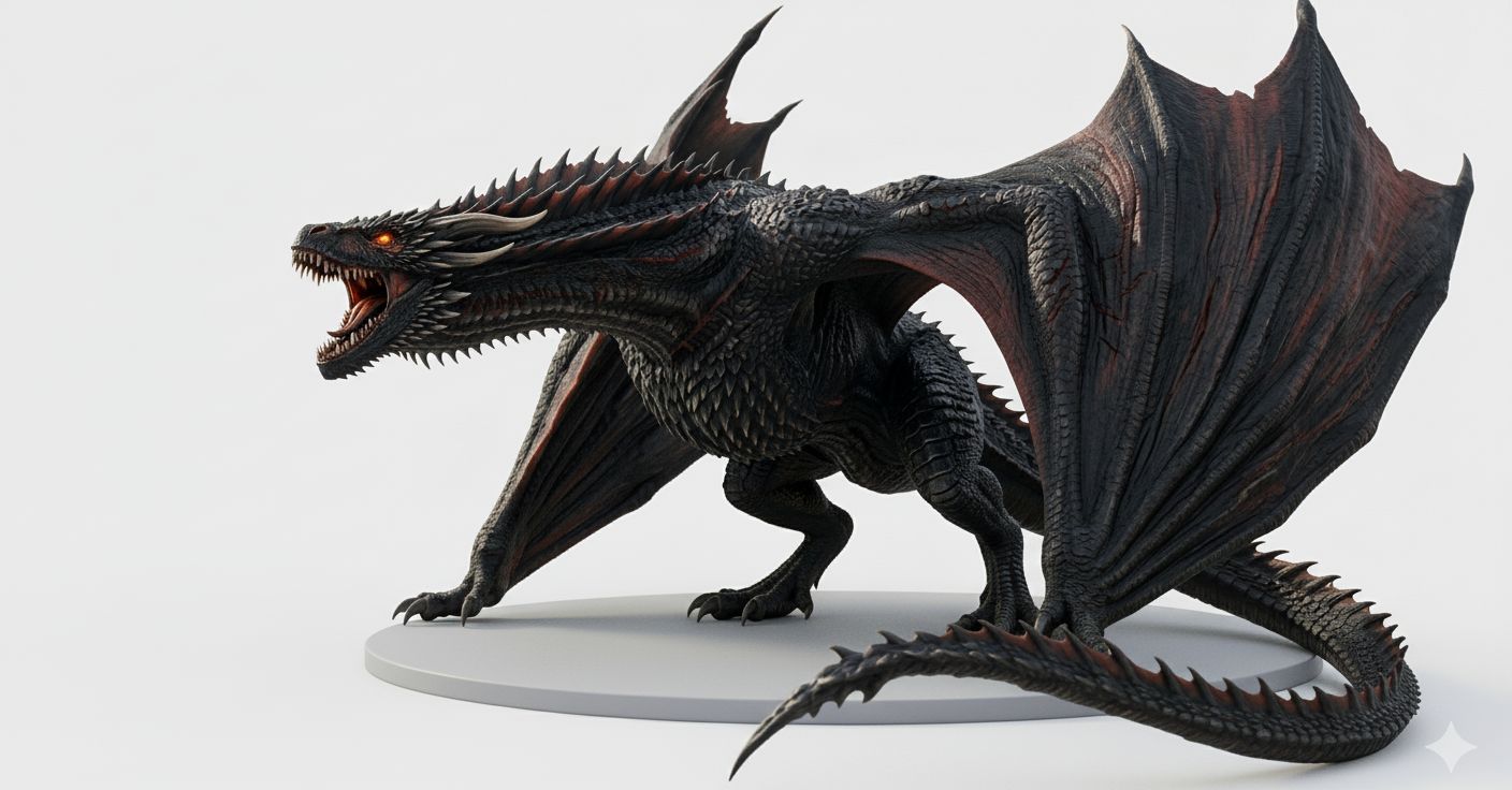 Black Dragon Sculpture - Free 3D Printable STL File