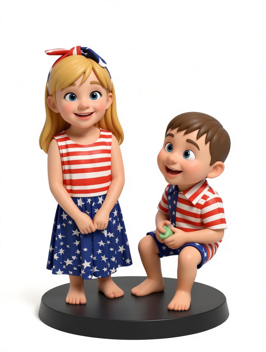 American Patriotic Kids Figurines free 3D printable STL