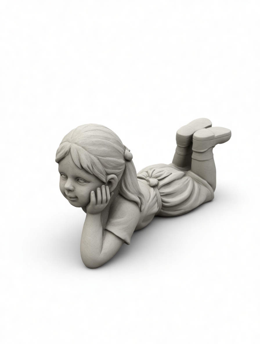 Girl Lying Figurine free 3D printable STL