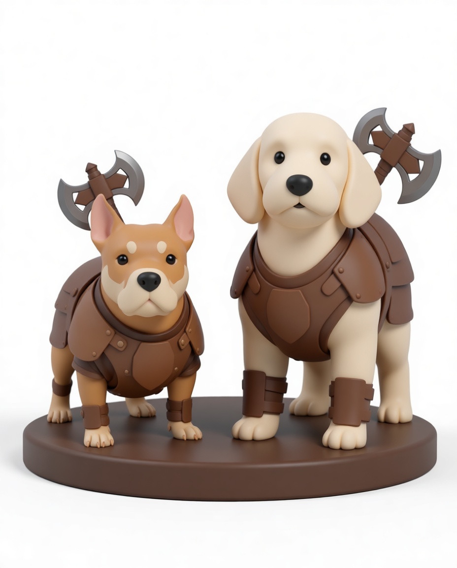 Armored Dog Figurines free 3D printable STL