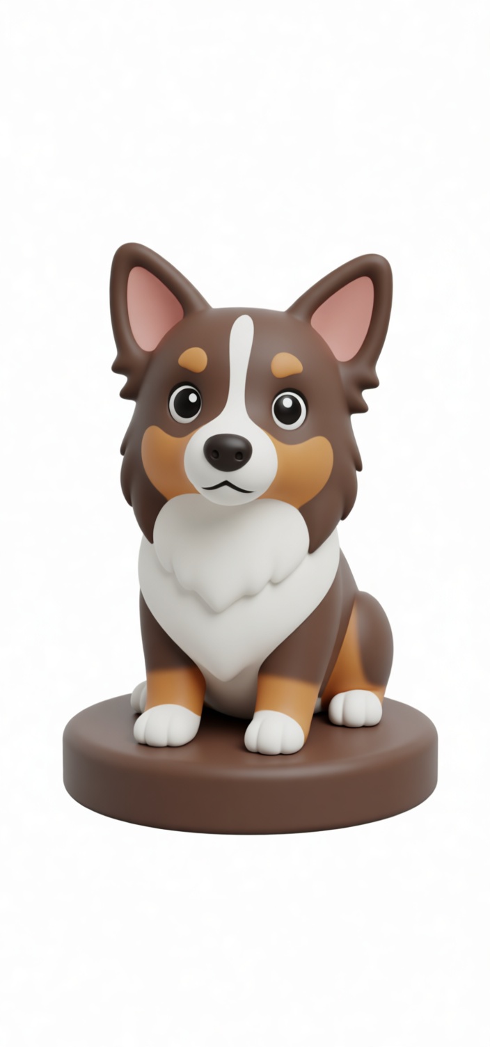 Tri-Color Corgi Figurine free 3D printable STL