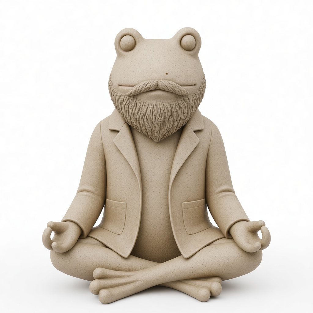 Bearded Frog Meditation Figurine free 3D printable STL