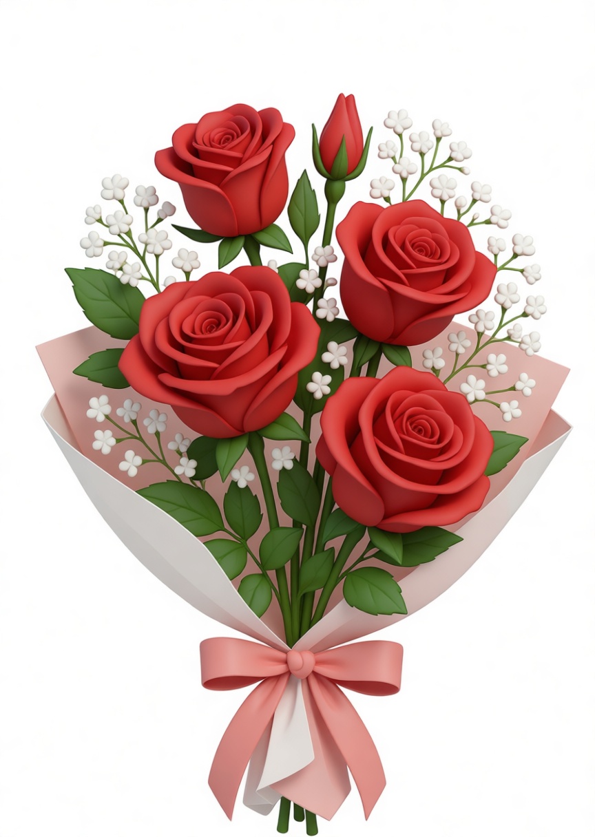 Red Rose Bouquet Model free 3D printable STL