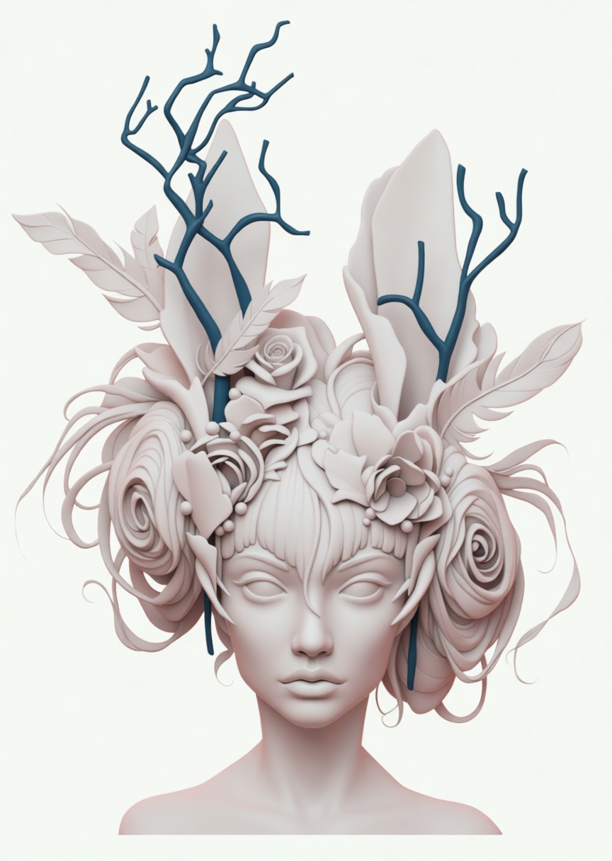 Floral Nature Spirit Bust free 3D printable STL