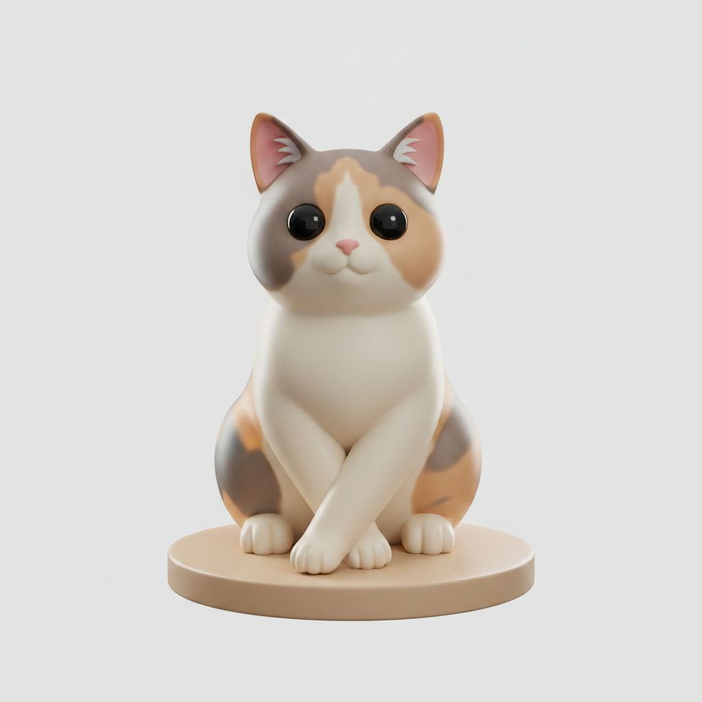 Calico Cat Figurine free 3D printable STL