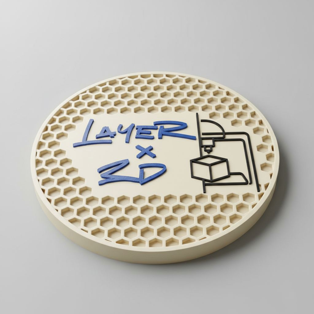 Layer x 3D Logo Plaque free 3D printable STL