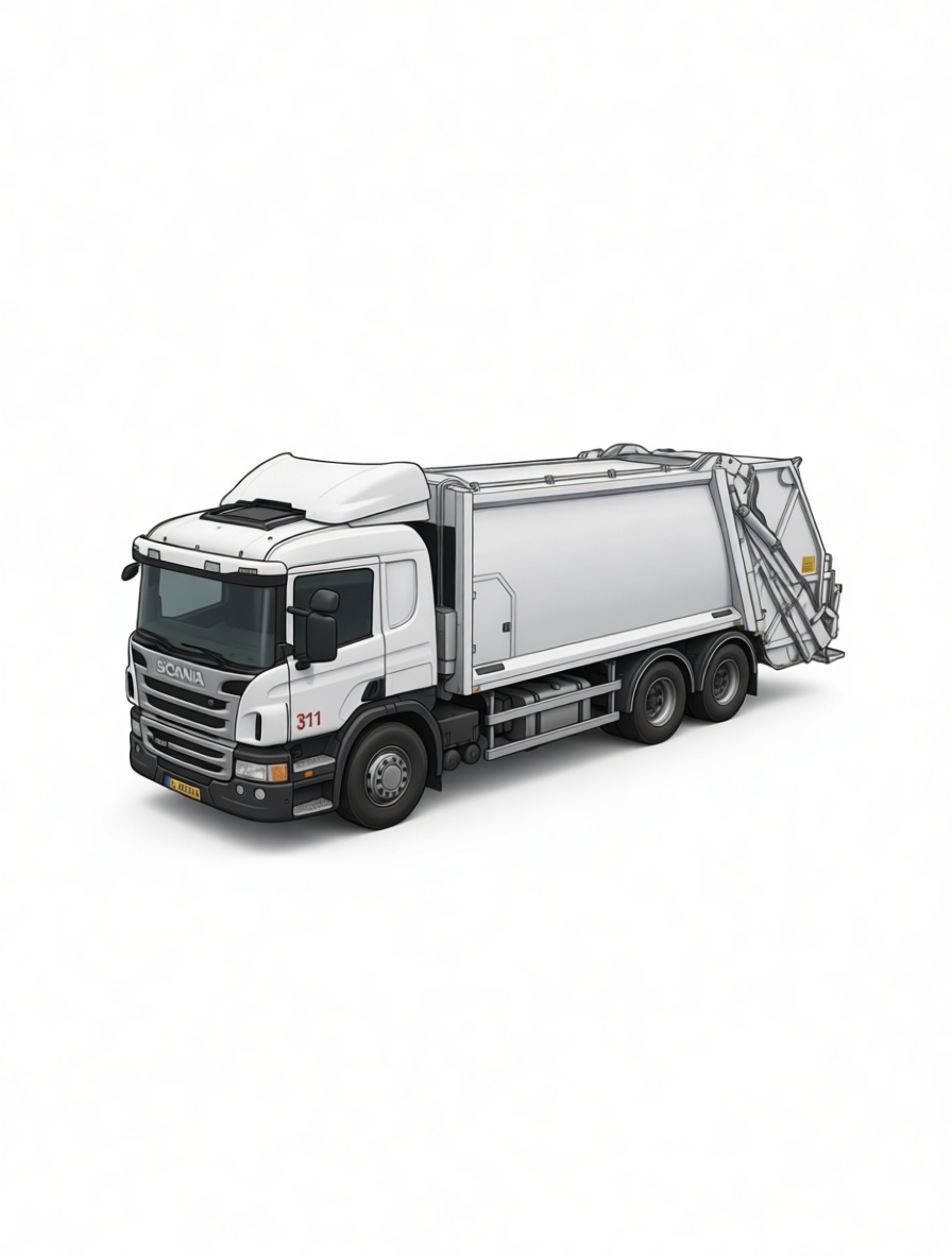 Scania Garbage Truck Model free 3D printable STL