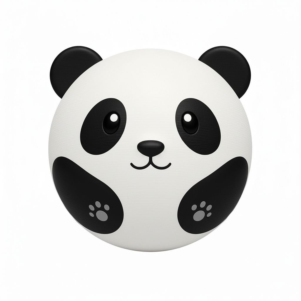 Cute Panda Ball Figurine free 3D printable STL