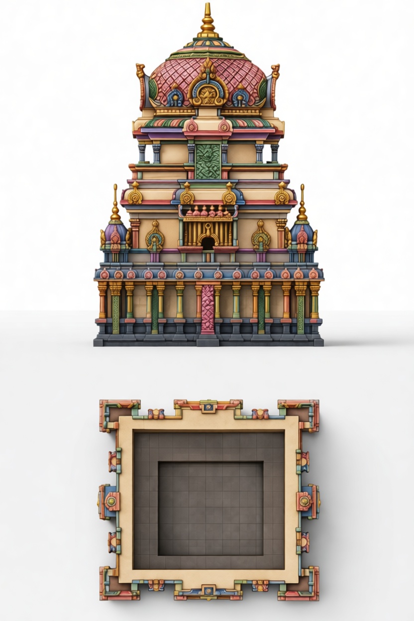 South Indian Temple Model free 3D printable STL