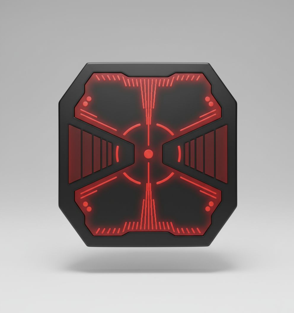 Red Cybernetic Panel free 3D printable STL