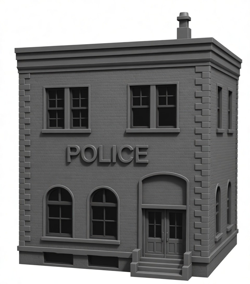 Police Station Model free 3D printable STL